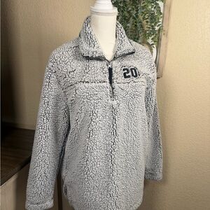 Cozy Gray Sherpa Pullover Sweater